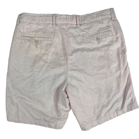 Peter Millar Men's Linen Crown Cool Shorts Size 34 Pink Cotton Linen Spandex - Picture 3 of 5